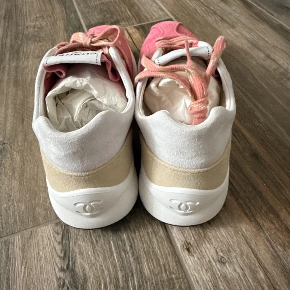 Chanel Women's Pink and Green Sneakers NWT - Picture 7 of 10